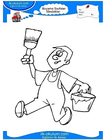 Çocuklar İçin Boyacı Boyama Sayfaları 